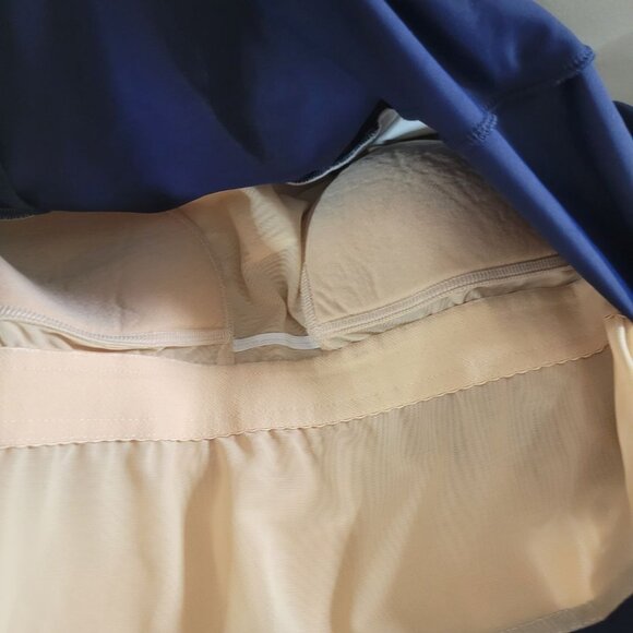 Roman's Swimsuit Dress Strapless Blue White Bow Womens 14W - Picture 7 of 9